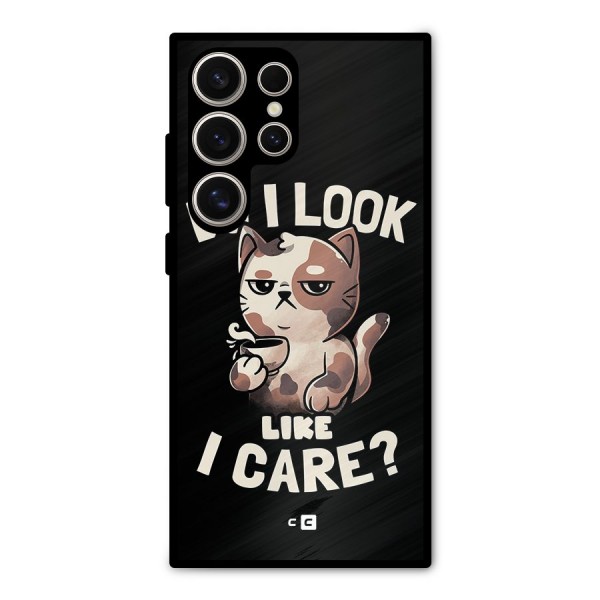 Cat Look Like Care Metal Back Case for Galaxy S24 Ultra