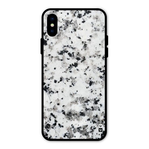 Charcoal Spots Marble Metal Back Case for iPhone X