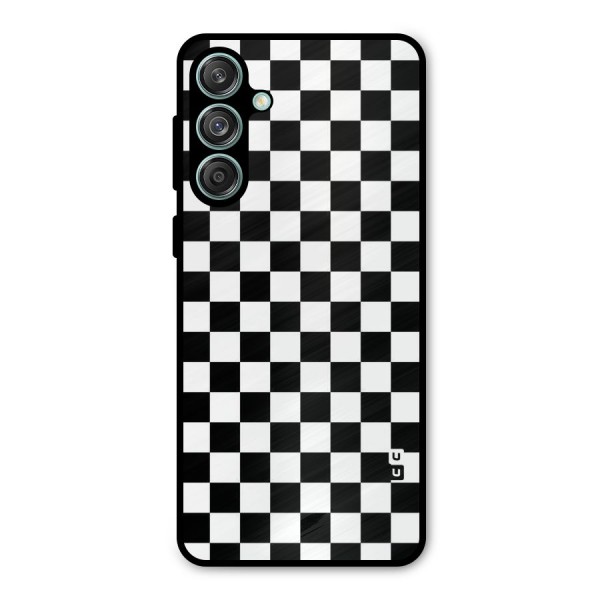 Checkerboard Metal Back Case for Galaxy M55 5G