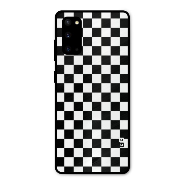 Checkerboard Metal Back Case for Galaxy S20