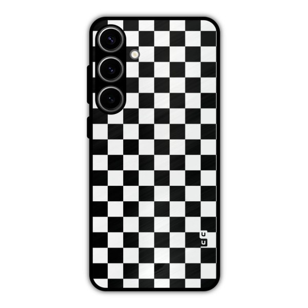 Checkerboard Metal Back Case for Galaxy S24 Plus