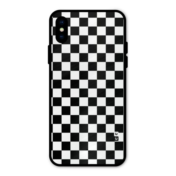 Checkerboard Metal Back Case for iPhone X