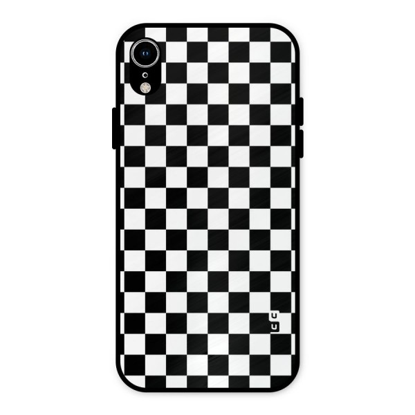 Checkerboard Metal Back Case for iPhone XR