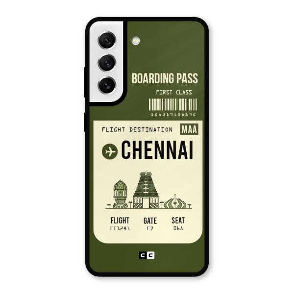 Chennai Boarding Pass Metal Back Case for Galaxy S21 FE 5G