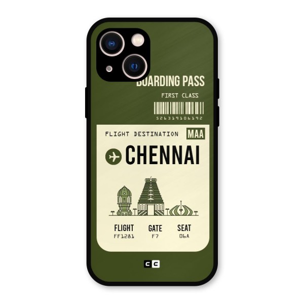 Chennai Boarding Pass Metal Back Case for iPhone 13