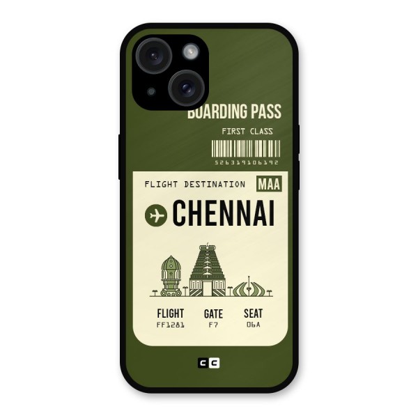 Chennai Boarding Pass Metal Back Case for iPhone 15