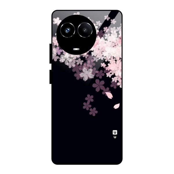 Cherry Flowers Pink Glass Back Case for Realme 11X