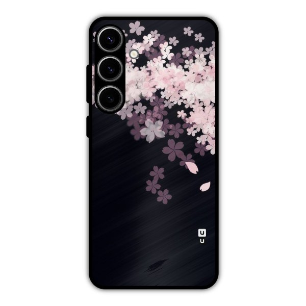 Cherry Flowers Pink Metal Back Case for Galaxy S24 Plus