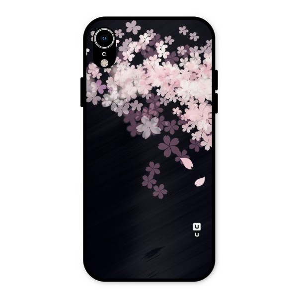 Cherry Flowers Pink Metal Back Case for iPhone XR