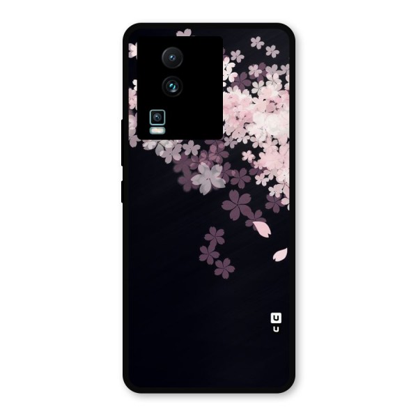 Cherry Flowers Pink Metal Back Case for iQOO Neo 7 Pro