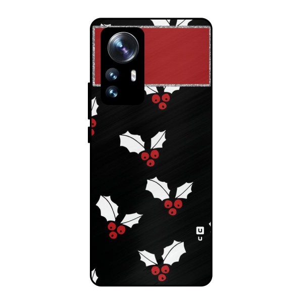 Cherry Leaf Design Metal Back Case for Xiaomi 12 Pro