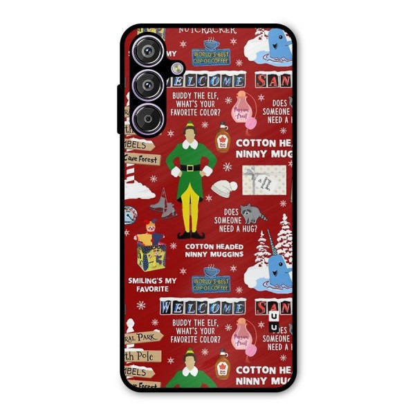 Christmas Cute Doodles Metal Back Case for Galaxy F15