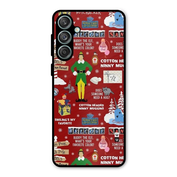 Christmas Cute Doodles Metal Back Case for Galaxy M55 5G