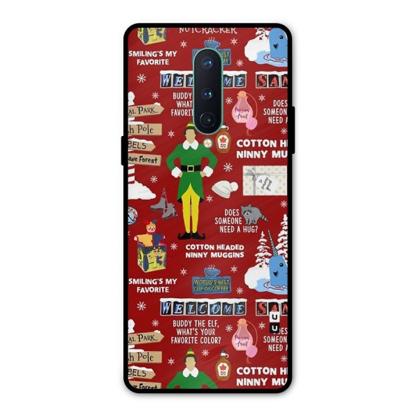 Christmas Cute Doodles Metal Back Case for OnePlus 8