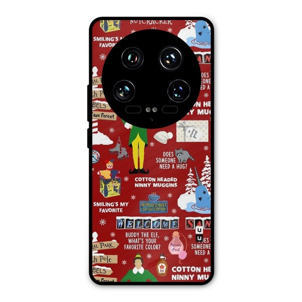 Christmas Cute Doodles Metal Back Case for Xiaomi 14 Ultra