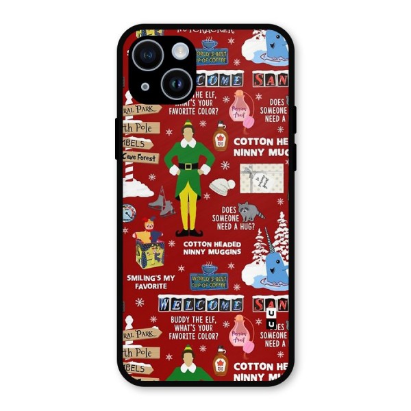 Christmas Cute Doodles Metal Back Case for iPhone 14