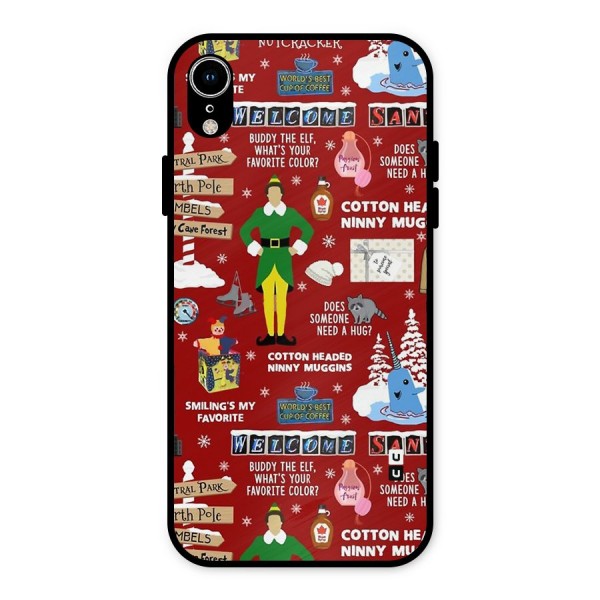 Christmas Cute Doodles Metal Back Case for iPhone XR