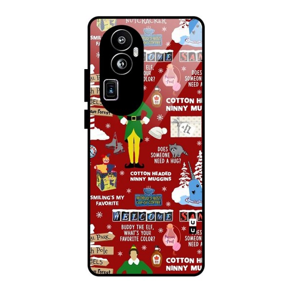 Christmas Doodles Glass Back Case for Oppo Reno10 Pro Plus