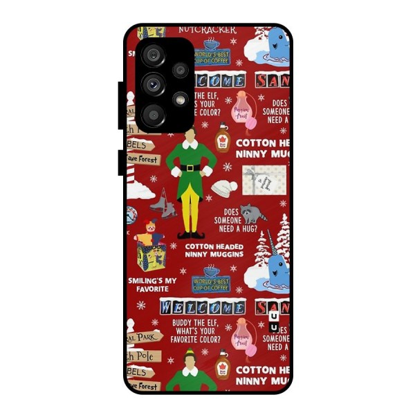 Christmas Doodles Metal Back Case for Galaxy A73 5G