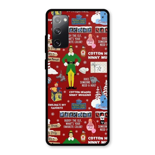 Christmas Doodles Metal Back Case for Galaxy S20 FE