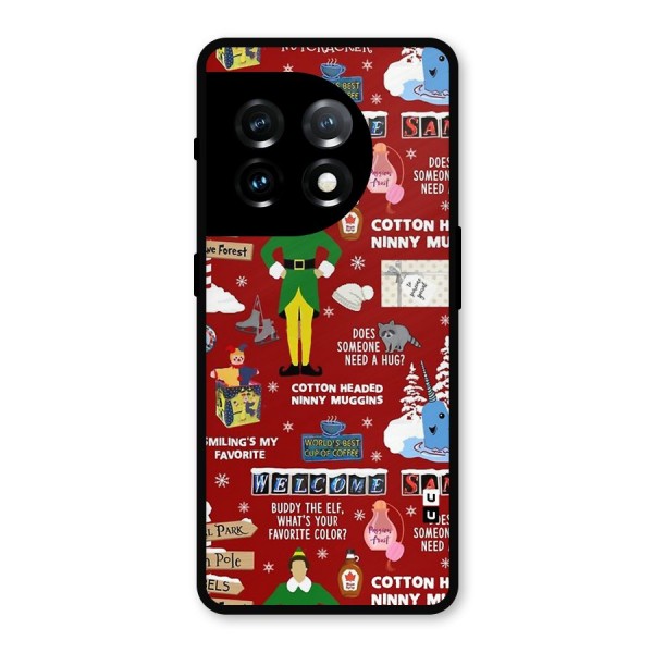 Christmas Doodles Metal Back Case for OnePlus 11
