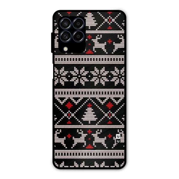 Christmas Seamless Aztec Metal Back Case for Galaxy M53 5G