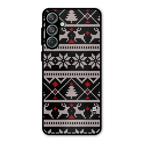 Christmas Seamless Aztec Metal Back Case for Galaxy M55 5G