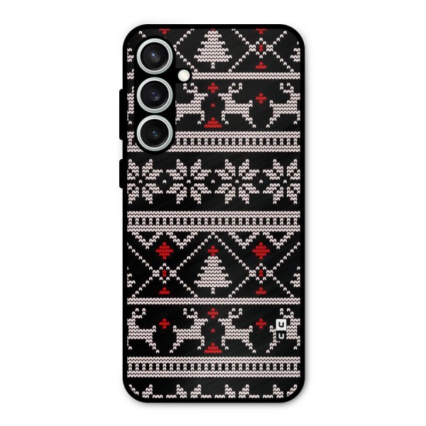 Christmas Seamless Aztec Metal Back Case for Galaxy S23 FE