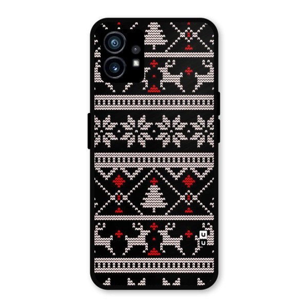 Christmas Seamless Aztec Metal Back Case for Nothing Phone 1