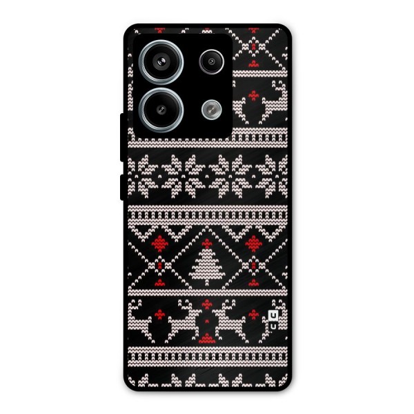 Christmas Seamless Aztec Metal Back Case for Redmi Note 13 Pro 5G