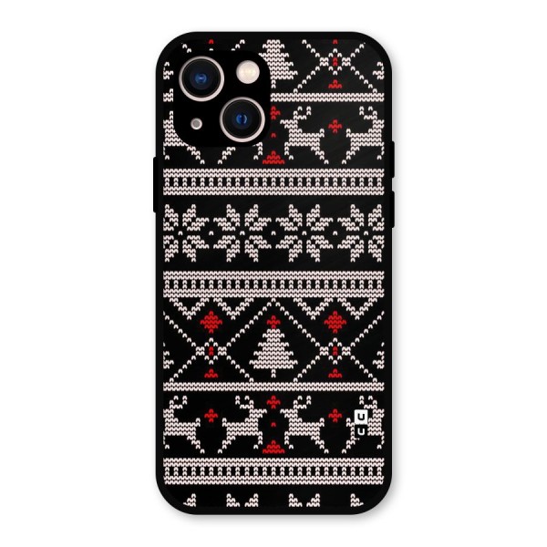 Christmas Seamless Aztec Metal Back Case for iPhone 13