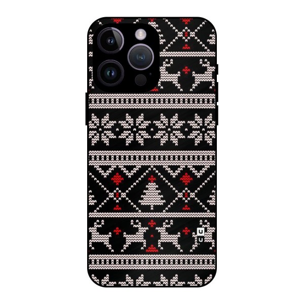 Christmas Seamless Aztec Metal Back Case for iPhone 14 Pro Max
