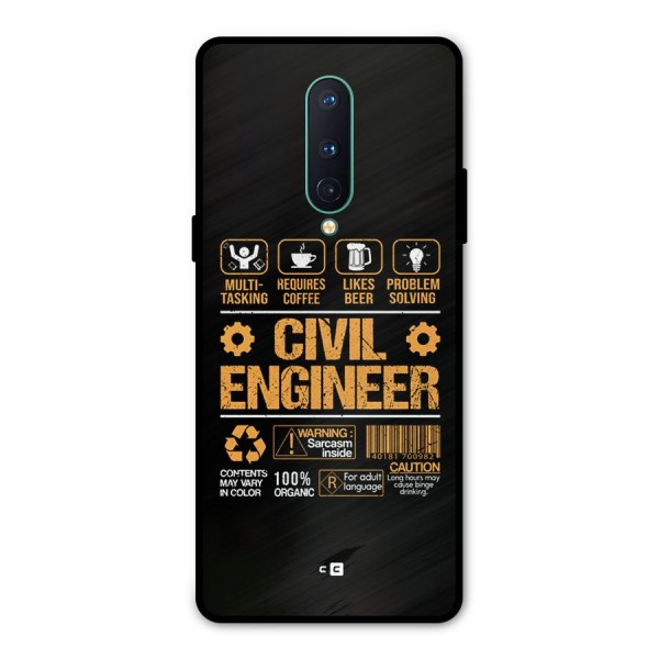 Civil Engineer Metal Back Case for OnePlus 8