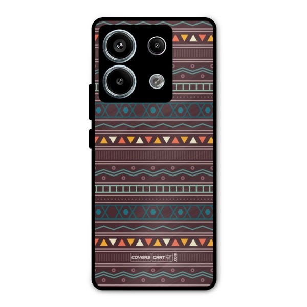 Classic Aztec Pattern Metal Back Case for Redmi Note 13 Pro 5G