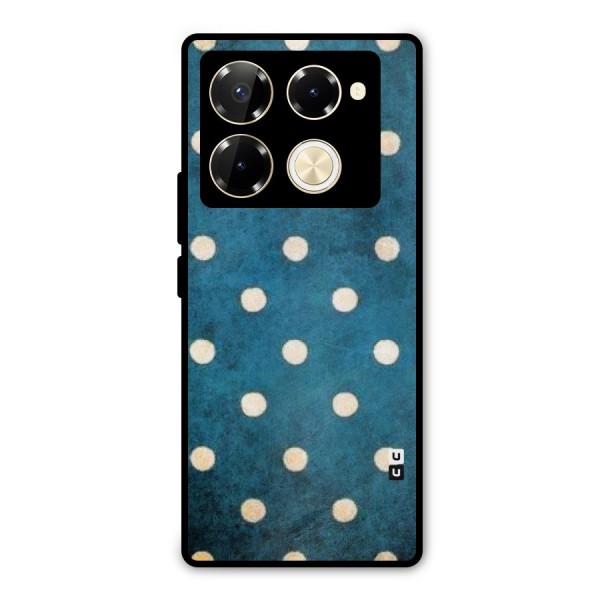 Classic Blue Polka Metal Back Case for Infinix Note 40 Pro