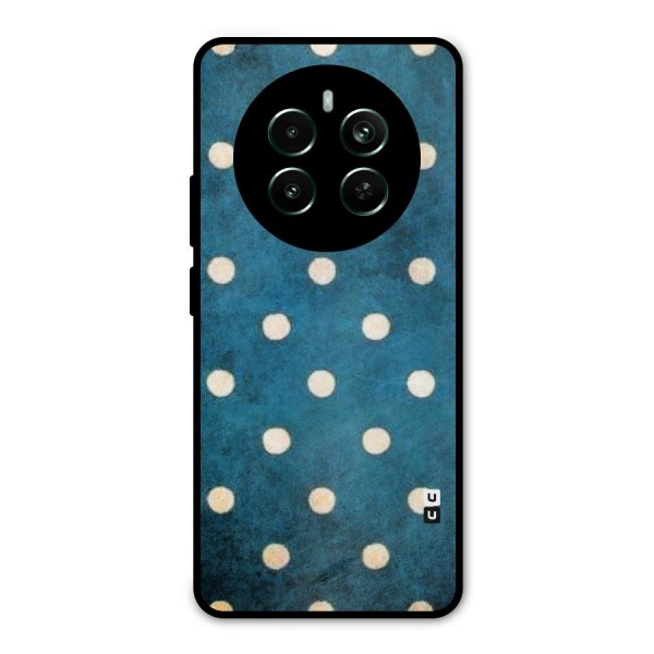 Classic Blue Polka Metal Back Case for Realme 12 Plus