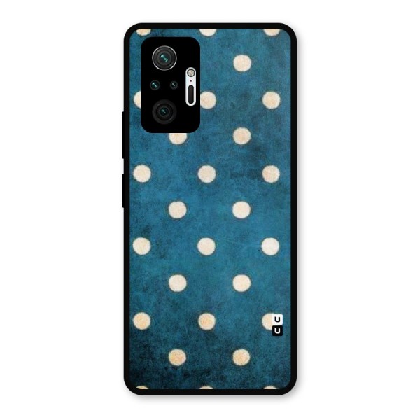 Classic Blue Polka Metal Back Case for Redmi Note 10 Pro