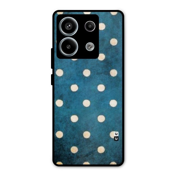 Classic Blue Polka Metal Back Case for Redmi Note 13 Pro 5G