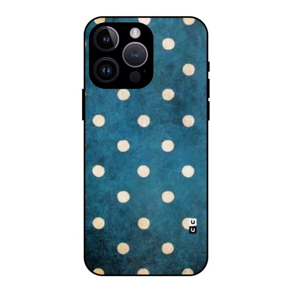 Classic Blue Polka Metal Back Case for iPhone 14 Pro Max