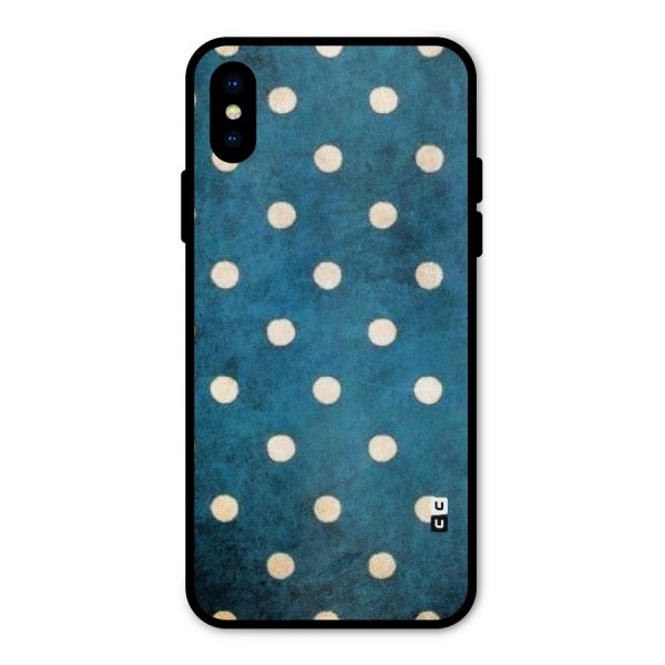 Classic Blue Polka Metal Back Case for iPhone X