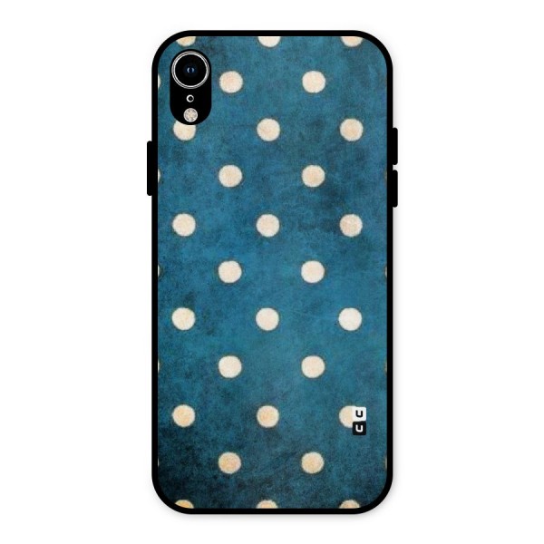 Classic Blue Polka Metal Back Case for iPhone XR