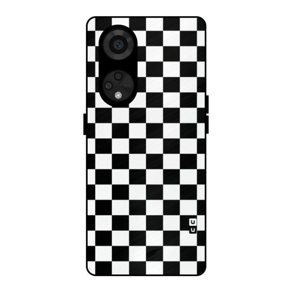 Classic Check Metal Back Case for Reno8 T 5G