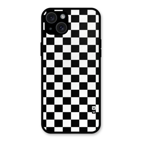 Classic Check Metal Back Case for iPhone 15 Plus