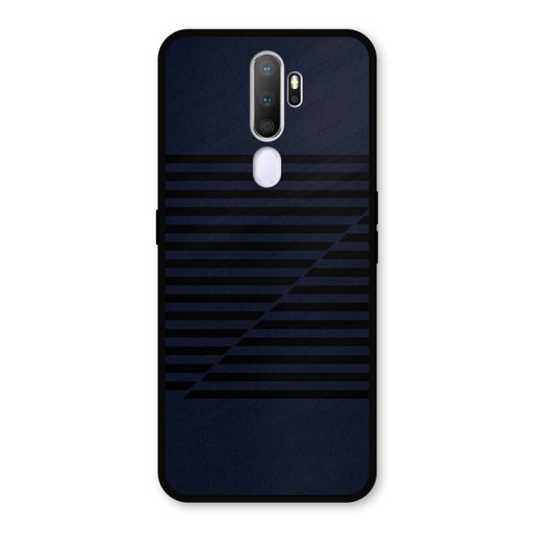 Classic Stripes Cut Metal Back Case for Oppo A9 (2020)