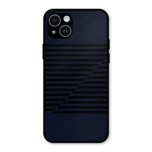 Classic Stripes Cut Metal Back Case for iPhone 14