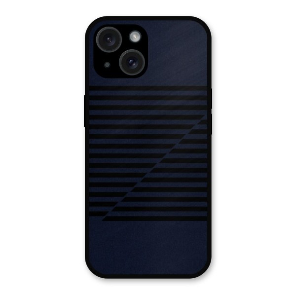 Classic Stripes Cut Metal Back Case for iPhone 15