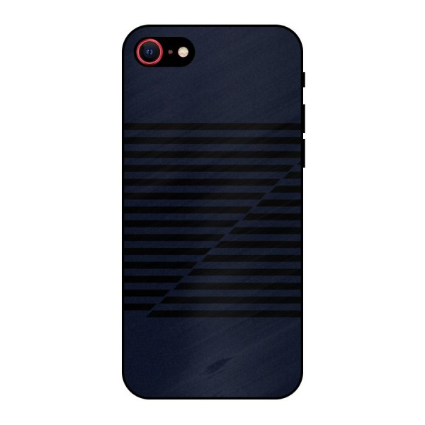 Classic Stripes Cut Metal Back Case for iPhone 8