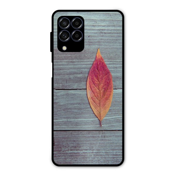 Classic Wood Leaf Metal Back Case for Galaxy M53 5G