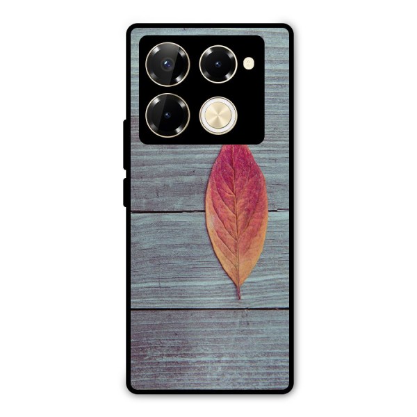 Classic Wood Leaf Metal Back Case for Infinix Note 40 Pro