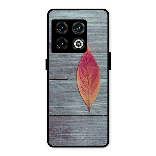 Classic Wood Leaf Metal Back Case for OnePlus 10 Pro 5G